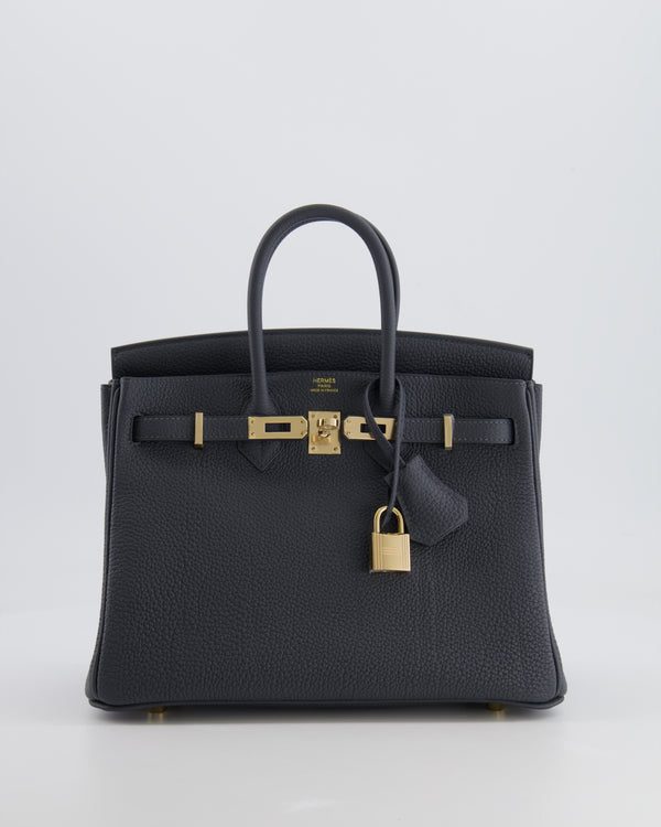 Hermès Birkin 25 Retourne Bag in Gris Misty Togo Leather with Permabrass Hardware