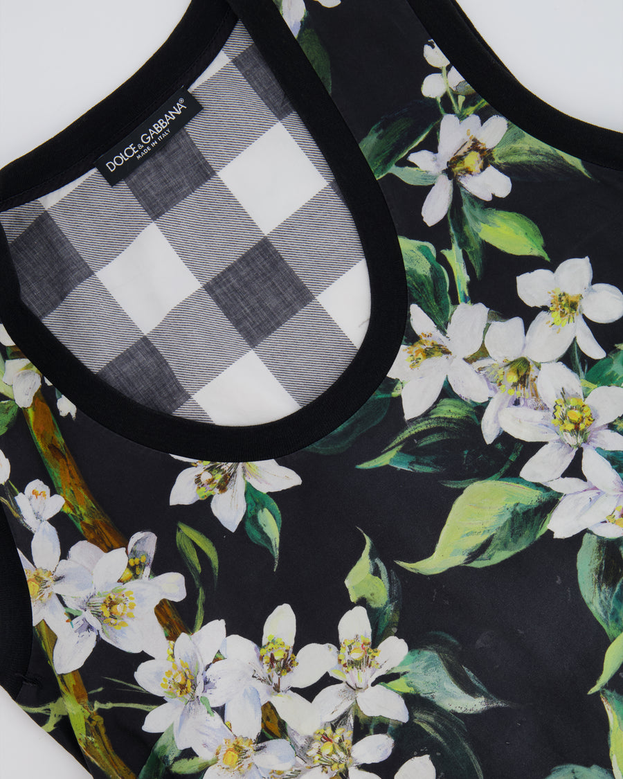 Dolce Gabbana Black and White Print Floral Top Size IT 36 (UK 4)