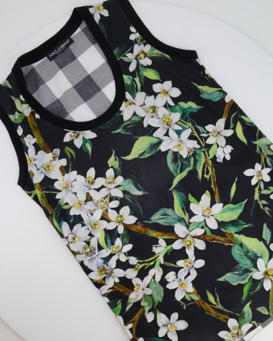 Dolce Gabbana Black and White Print Floral Top Size IT 36 (UK 4)