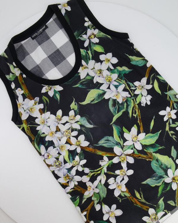 Dolce Gabbana Black and White Print Floral Top Size IT 36 (UK 4)