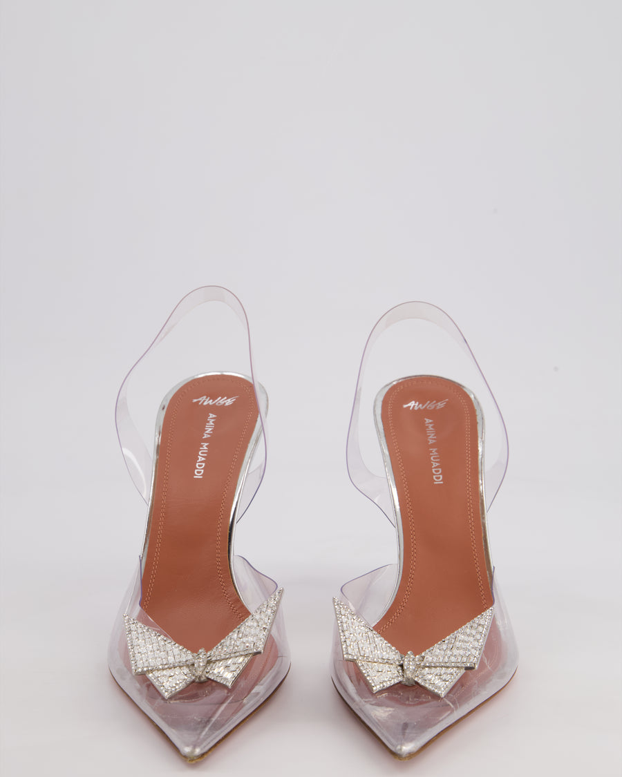 Amina Muaddi x AWGE Edition Phoenix Slingback PVC Sandals with Embellished Butterfly Details Size EU 39