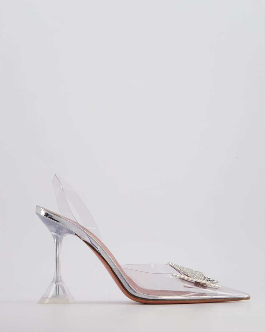 Amina Muaddi x AWGE Edition Phoenix Slingback PVC Sandals with Embellished Butterfly Details Size EU 39