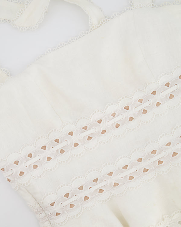Zimmermann White Top with Lace Detail Size 1 (UK 8/10)