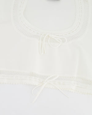 Alaïa White Short Sleeved Top with Knitted Detail Size FR 38 (UK 10)