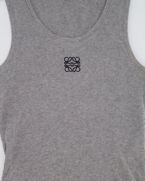 Loewe Grey Ribbed Tank Top with Embroidered Logo Detail Size XS (UK 6) RRP £495