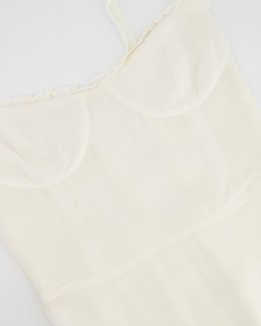 Reformation White Midi Dress with Tie Straps Size US 2 (UK 6)