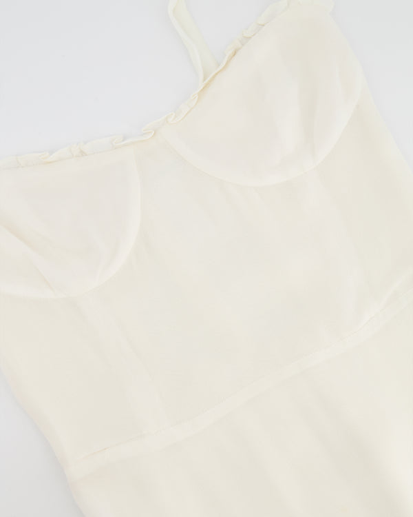 Reformation White Midi Dress with Tie Straps Size US 2 (UK 6)
