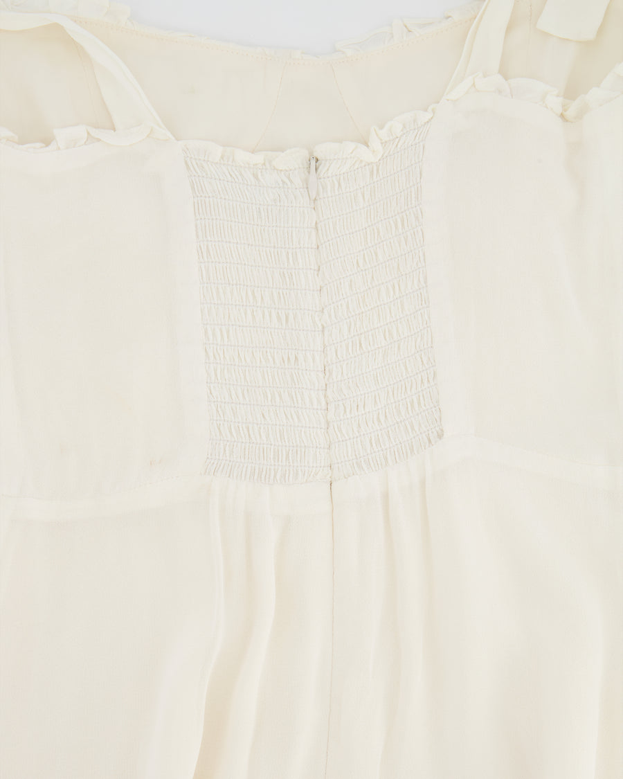 Reformation White Midi Dress with Tie Straps Size US 2 (UK 6)