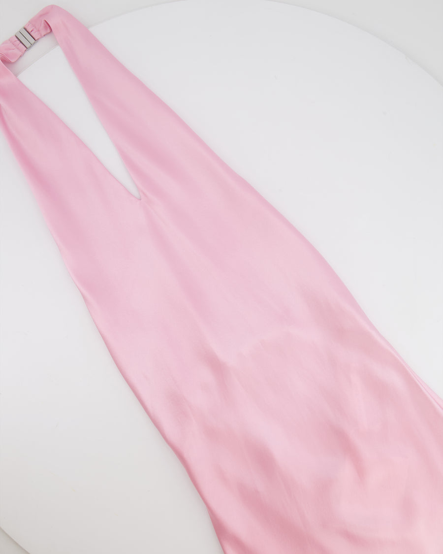 Natalie Rolt Pink Silk Mini Dress with Open Back Detail Size US 0 (UK 4)