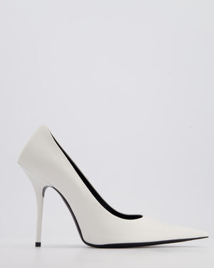 Balenciaga White Knife 110 Leather Pumps Size EU 38.5