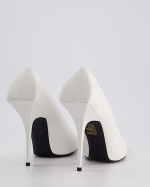 Balenciaga White Knife 110 Leather Pumps Size EU 38.5