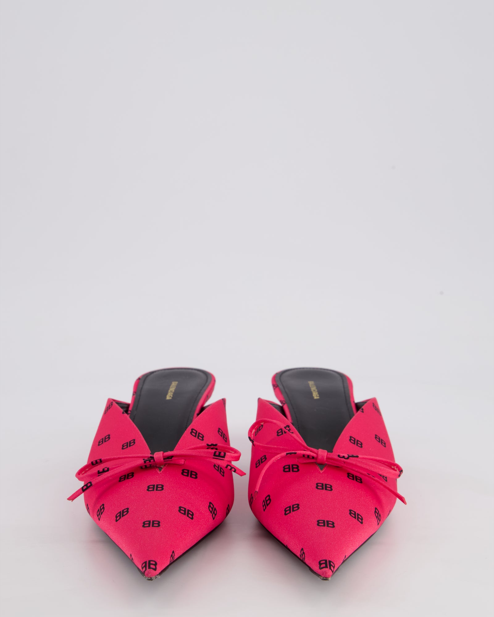 【関税&送料込】Balenciaga Printed Satiin Knife Bow Mules 関税&送料込】Balenciaga Printed Satiin Knife Bow Mules