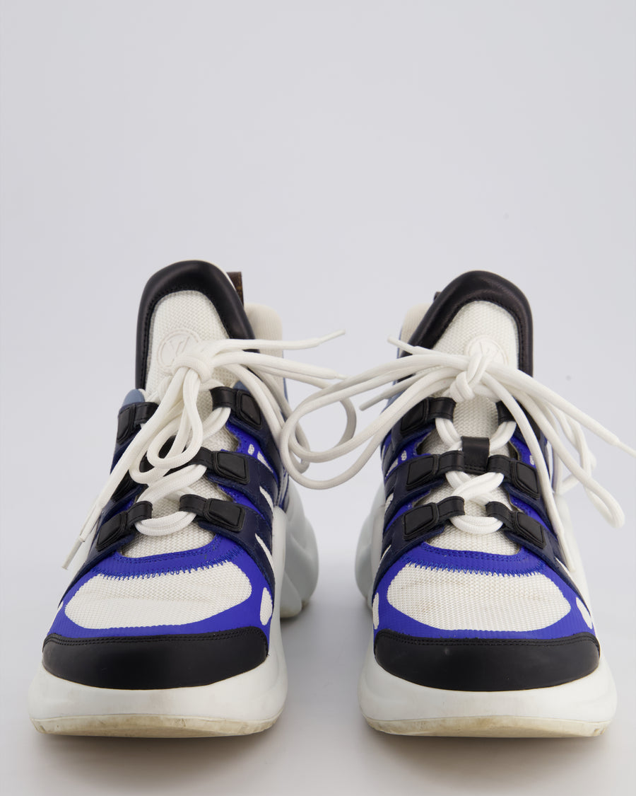 Louis Vuitton Blue & White Archlight Platform Trainers Size EU 39