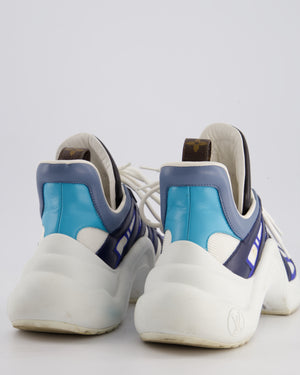 Louis Vuitton Blue & White Archlight Platform Trainers Size EU 39