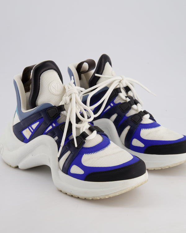 Louis Vuitton Blue & White Archlight Platform Trainers Size EU 39