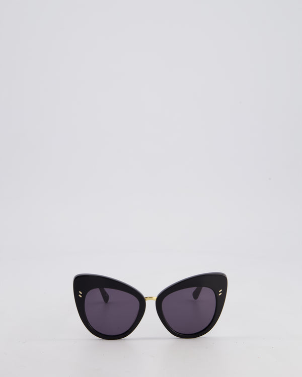 Stella McCartney Black Lunettes De Soleil Sunglasses with Gold Hardware
