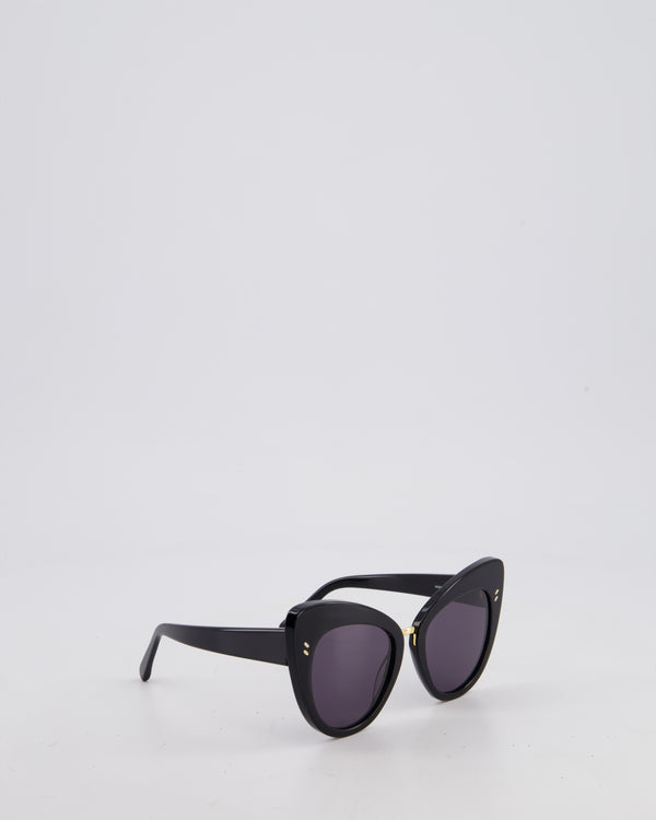 Stella McCartney Black Lunettes De Soleil Sunglasses with Gold Hardware