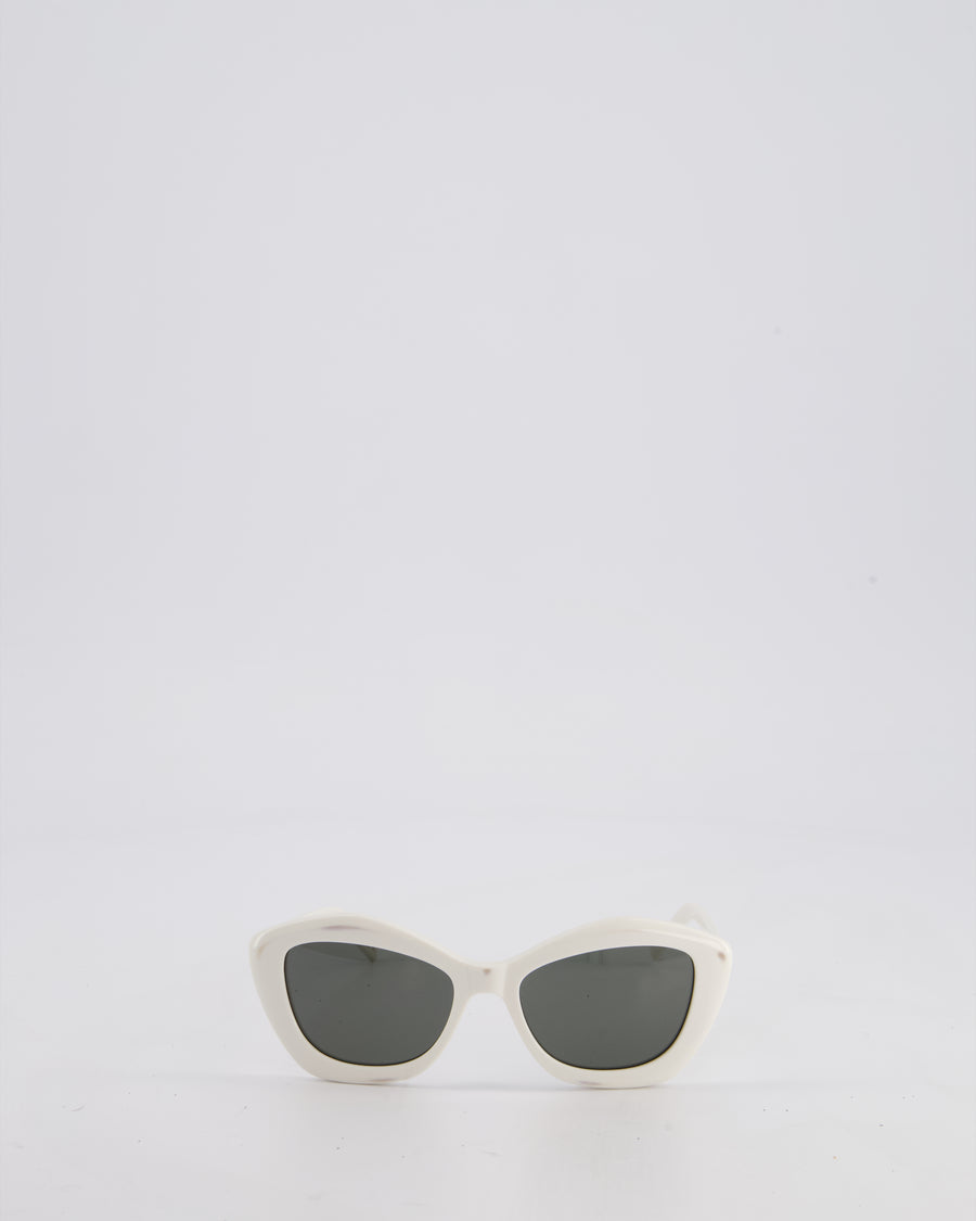 Saint Laurent White SL 68004 Cat-Eye Sunglasses