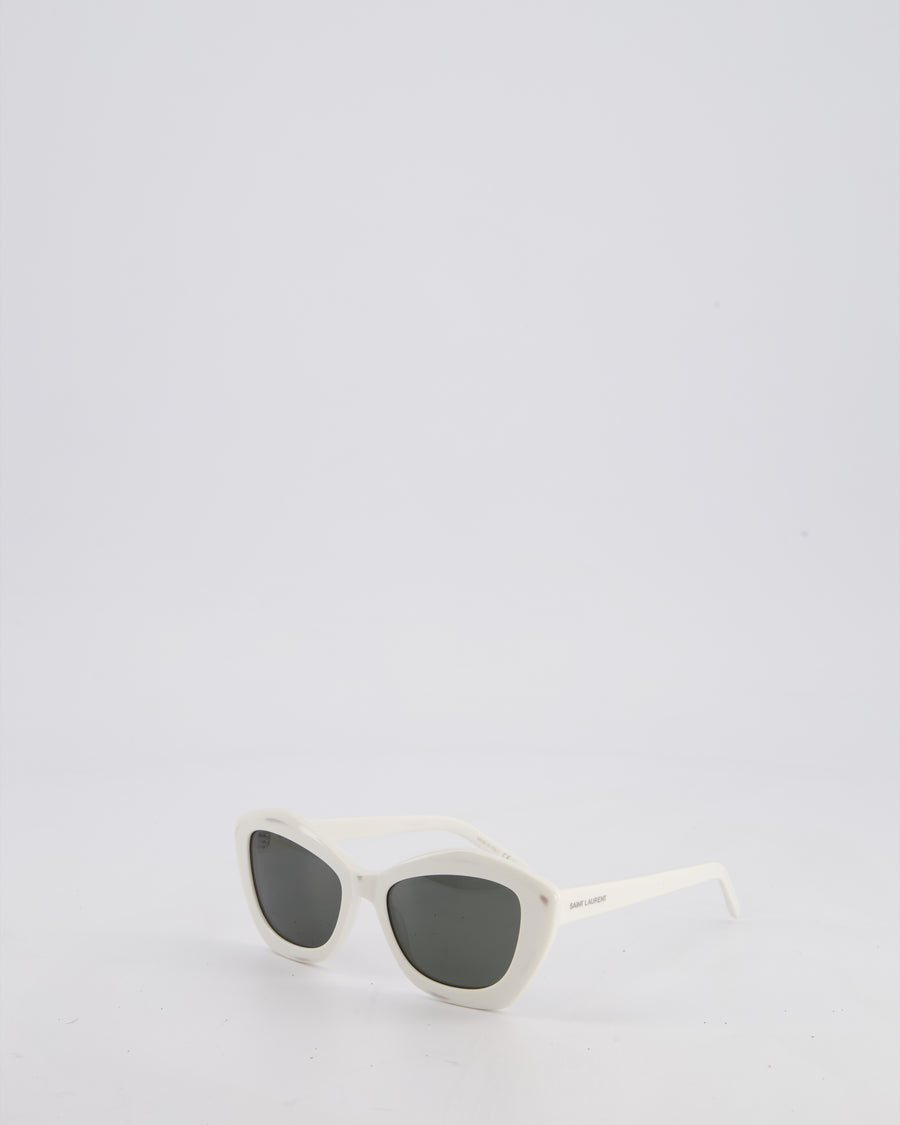 Saint Laurent White SL 68004 Cat-Eye Sunglasses