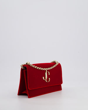 Jimmy Choo Bohemia Red Suede Leather Crossbody Bag with Gold Hardware