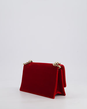 Jimmy Choo Bohemia Red Suede Leather Crossbody Bag with Gold Hardware