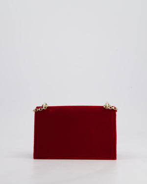 Jimmy Choo Bohemia Red Suede Leather Crossbody Bag with Gold Hardware