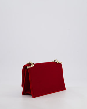 Jimmy Choo Bohemia Red Suede Leather Crossbody Bag with Gold Hardware