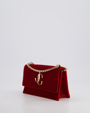 Jimmy Choo Bohemia Red Suede Leather Crossbody Bag with Gold Hardware