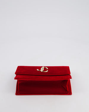 Jimmy Choo Bohemia Red Suede Leather Crossbody Bag with Gold Hardware