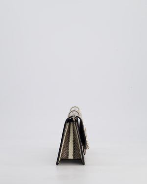 Jimmy Choo Grey Madeline Snakeskin Leather Crossbody Bag with Crystal Embellished Buckle