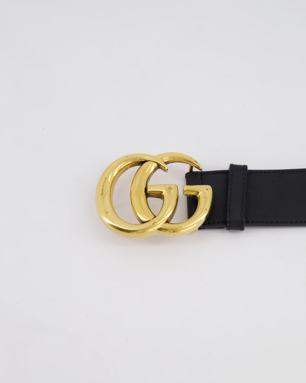 Gucci Black GG Logo Marmont Leather Belt Size 85cm