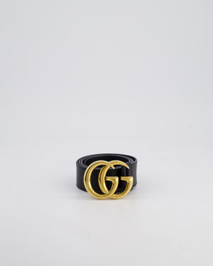 Gucci Black GG Logo Marmont Leather Belt Size 85cm