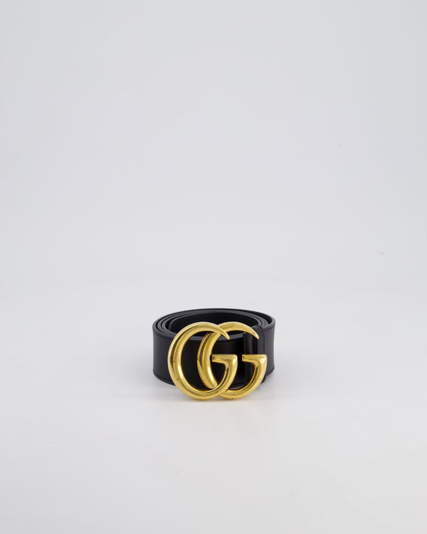 Gucci Black GG Logo Marmont Leather Belt Size 85cm