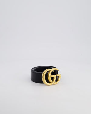 Gucci Black GG Logo Marmont Leather Belt Size 85cm