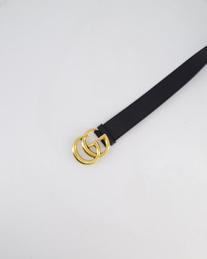 Gucci Black GG Logo Marmont Leather Belt Size 85cm