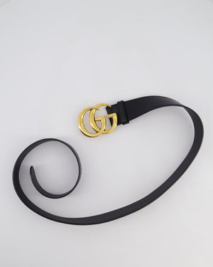 Gucci Black GG Logo Marmont Leather Belt Size 85cm