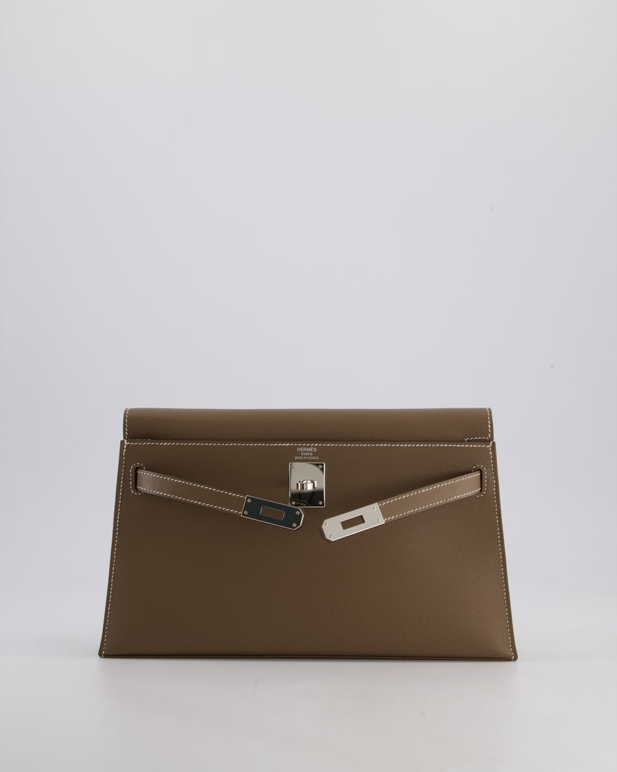 *NEW RELEASE* Hermès Kelly Elan Bag in Etoupe Madame Leather with Palladium Hardware