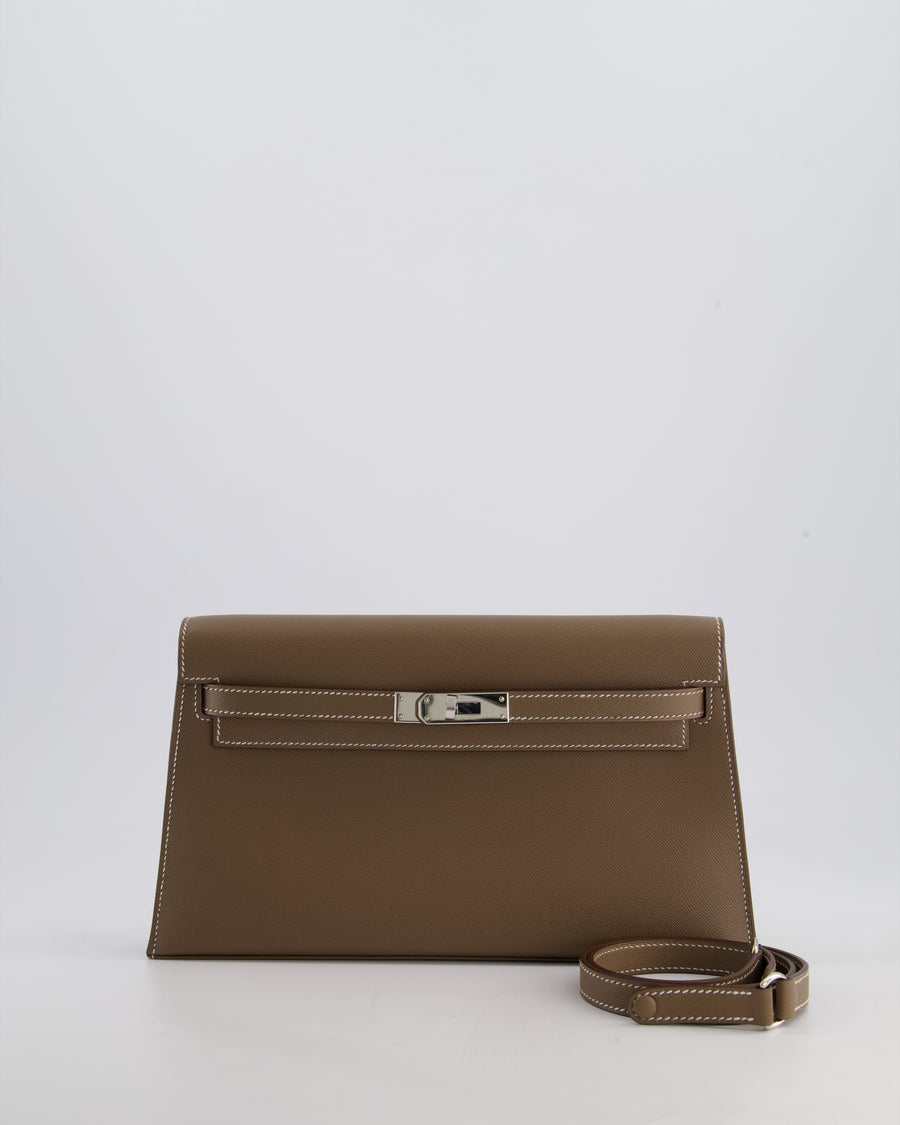 *NEW RELEASE* Hermès Kelly Elan Bag in Etoupe Madame Leather with Palladium Hardware