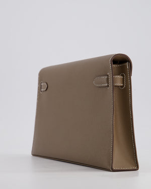 *NEW RELEASE* Hermès Kelly Elan Bag in Etoupe Madame Leather with Palladium Hardware