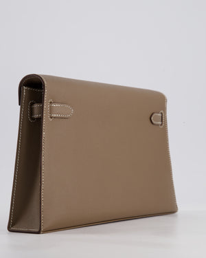 *NEW RELEASE* Hermès Kelly Elan Bag in Etoupe Madame Leather with Palladium Hardware