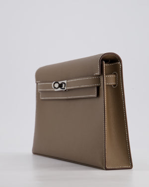 *NEW RELEASE* Hermès Kelly Elan Bag in Etoupe Madame Leather with Palladium Hardware
