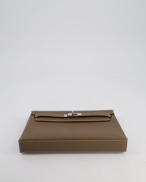 *NEW RELEASE* Hermès Kelly Elan Bag in Etoupe Madame Leather with Palladium Hardware
