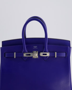 Hermès Birkin 25 Retourne Bag in Bleu Electric Tadelakt Leather with Palladium Hardware