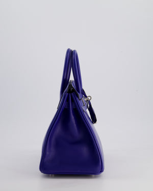 Hermès Birkin 25 Retourne Bag in Bleu Electric Tadelakt Leather with Palladium Hardware