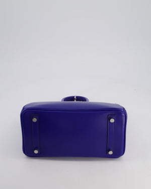 Hermès Birkin 25 Retourne Bag in Bleu Electric Tadelakt Leather with Palladium Hardware