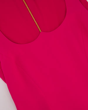 Versace Hot Pink Sleeveless Mini Dress with Gold Safety Pins Detail Size IT 42 (UK 10)