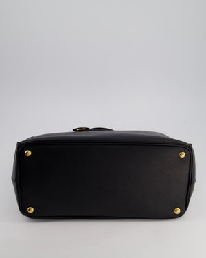 Prada Black Galleria Bag in Saffiano Leather with Gold Hardware RRP £3,700