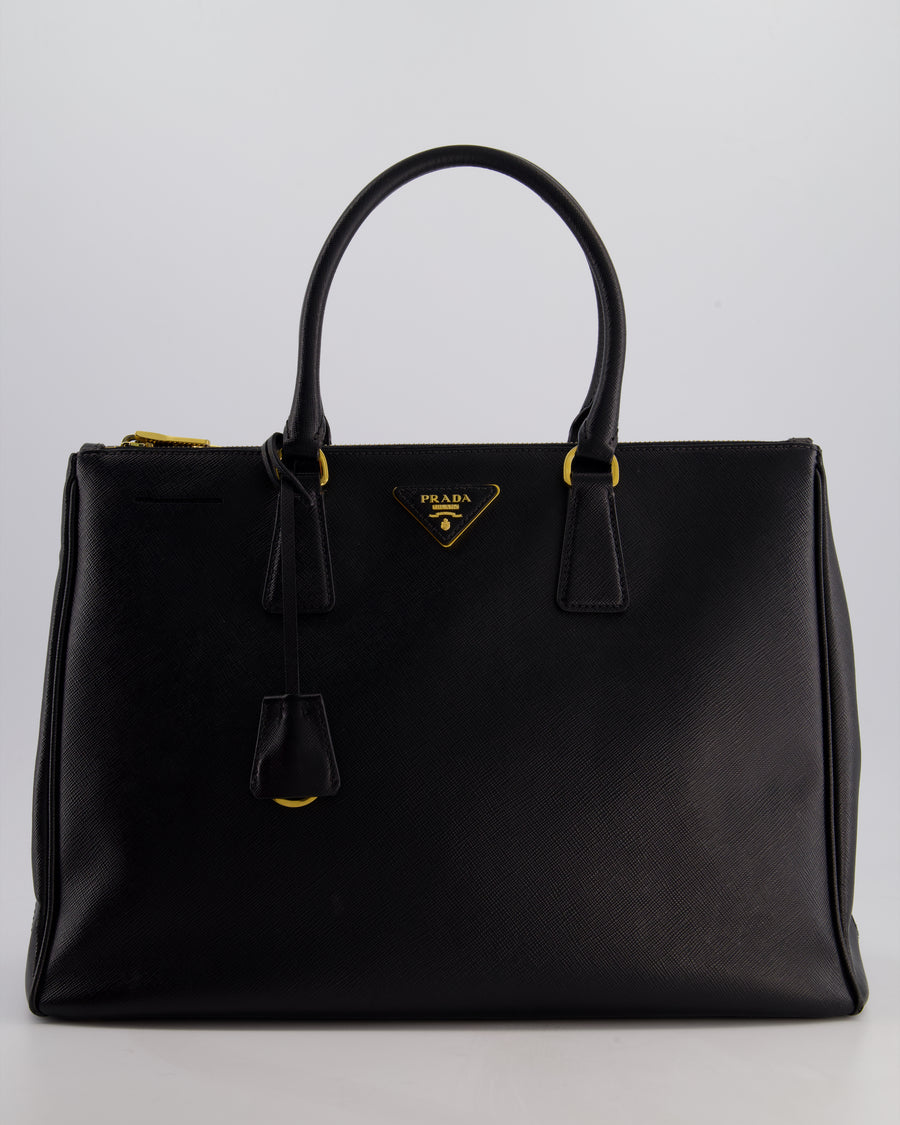 Prada Black Galleria Bag in Saffiano Leather with Gold Hardware RRP £3,700