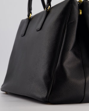 Prada Black Galleria Bag in Saffiano Leather with Gold Hardware RRP £3,700