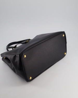 Prada Black Galleria Bag in Saffiano Leather with Gold Hardware RRP £3,700